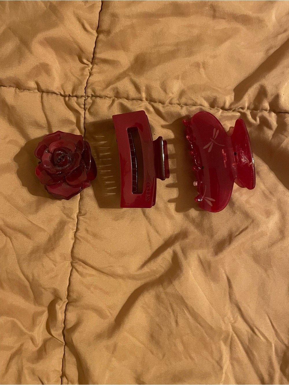 Red Hair Claw Clip Set - 3 Pack